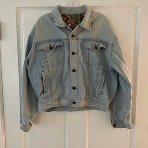 Vintage 90s Light Wash Denim Jacket 100% Cotton Size 42 44 L